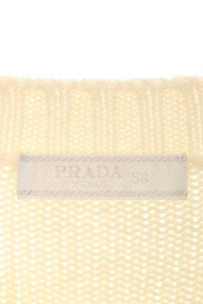 Prada Cashmere-Blend Logo Wool Knit Off-White Size XXL
