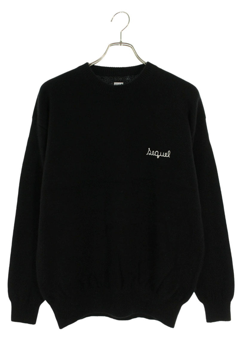 SEQUEL 24AW Logo Embroidered Knit Black Size M