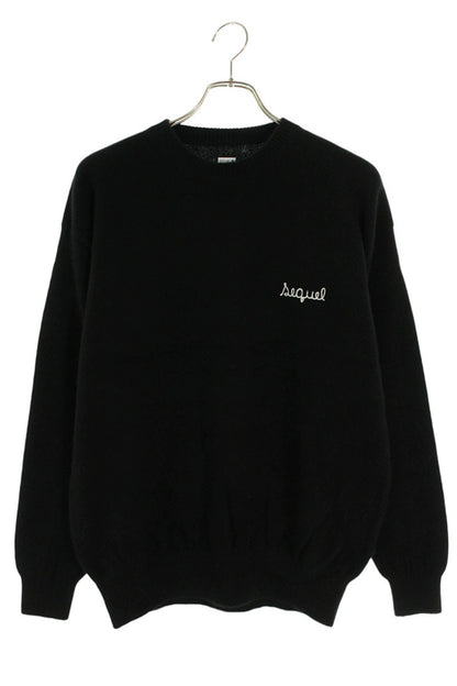 SEQUEL 24AW Logo Embroidered Knit Black Size M