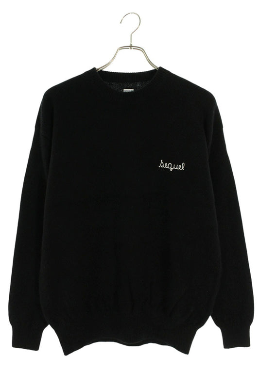 SEQUEL 24AW Logo Embroidered Knit Black Size M