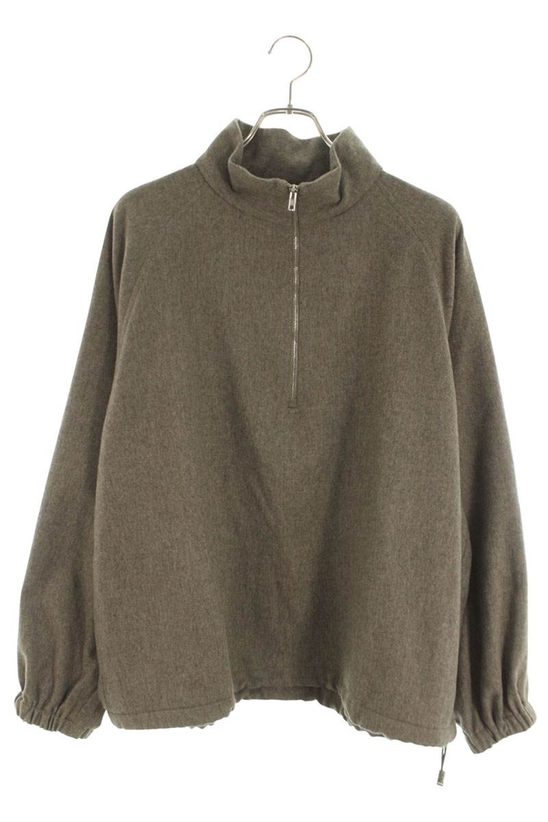 CORBO Half-Zip Cashmere Blend Knit Brown Size S