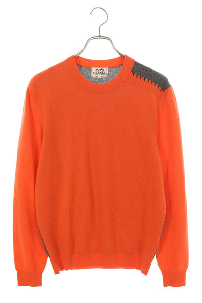 Hermes Cashmere Crewneck Knit Sweater Orange Size S