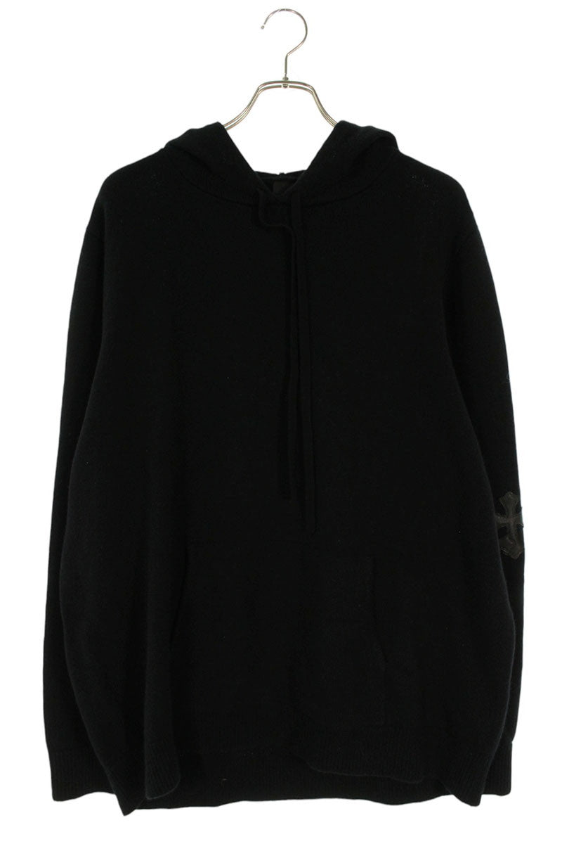 Chrome Hearts Leather Cross Patch Cashmere Hoodie Size XL