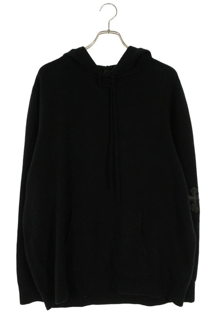 Chrome Hearts Leather Cross Patch Cashmere Hoodie Size XL