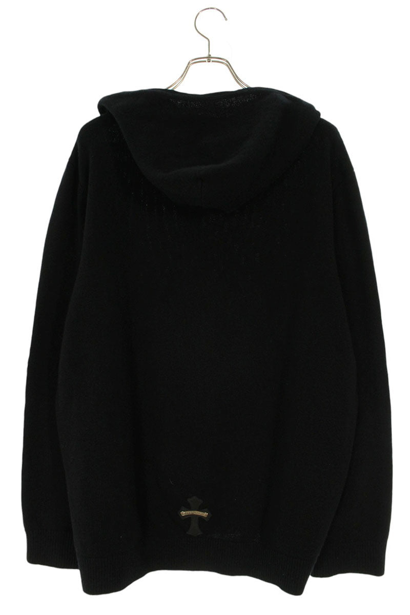 Chrome Hearts Leather Cross Patch Cashmere Hoodie Size XL