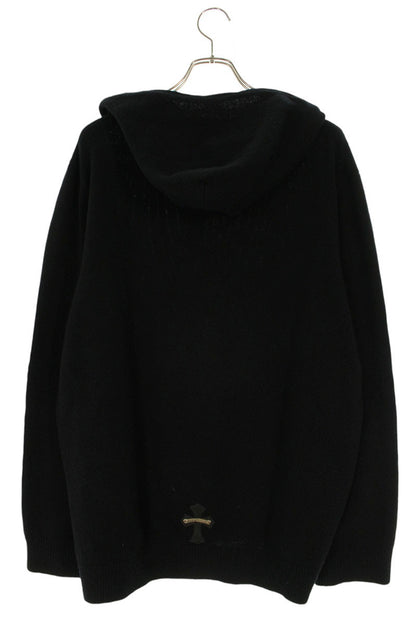 Chrome Hearts Leather Cross Patch Cashmere Hoodie Size XL