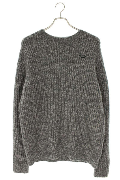 DIESEL Gray Wool Blend Logo Patch Knit Size M