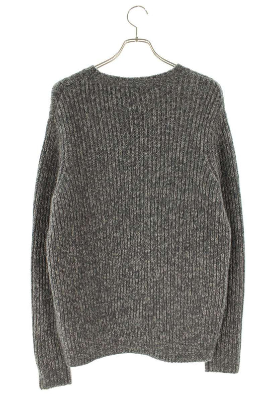 DIESEL Gray Wool Blend Logo Patch Knit Size M