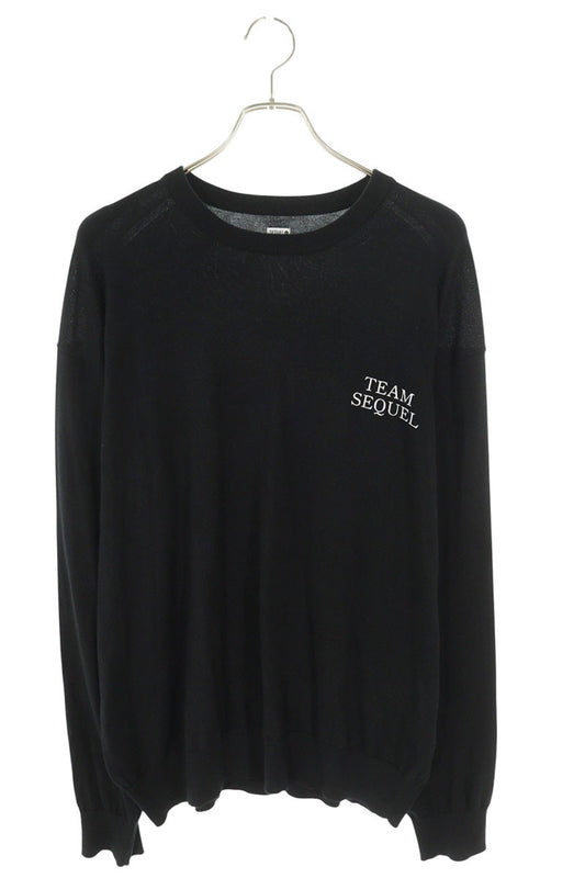 SEQUEL Black Cotton Logo Print Knit Size L