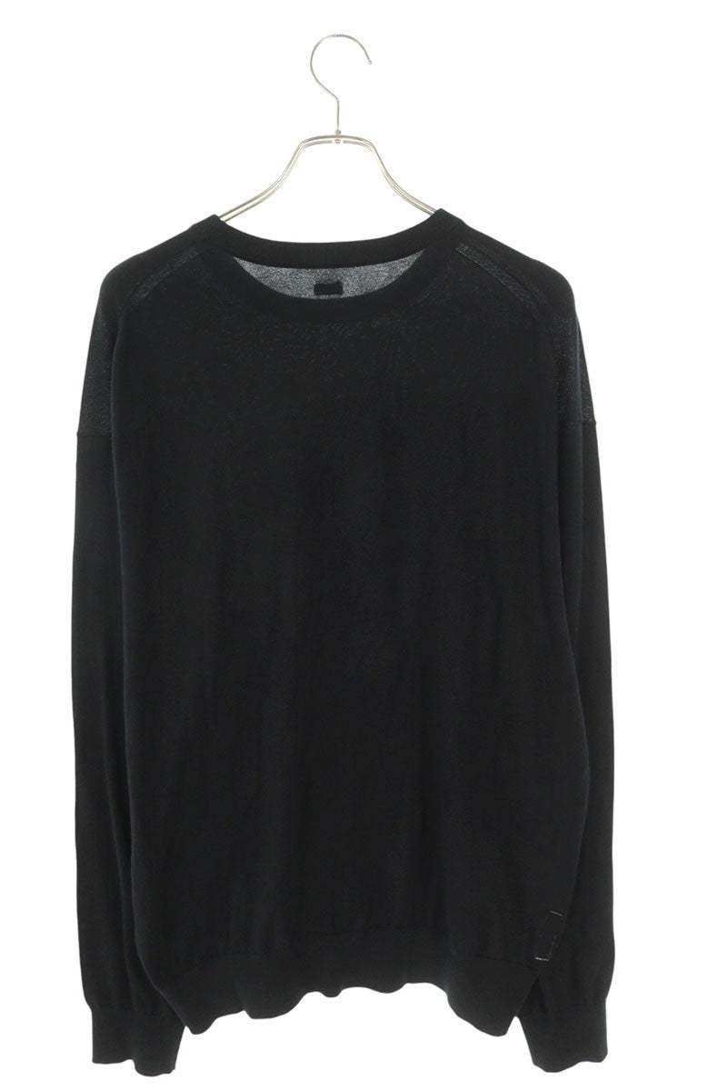 SEQUEL Black Cotton Logo Print Knit Size L