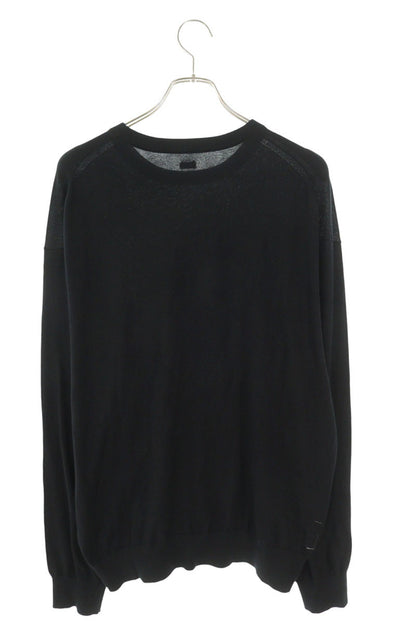 SEQUEL Black Cotton Logo Print Knit Size L