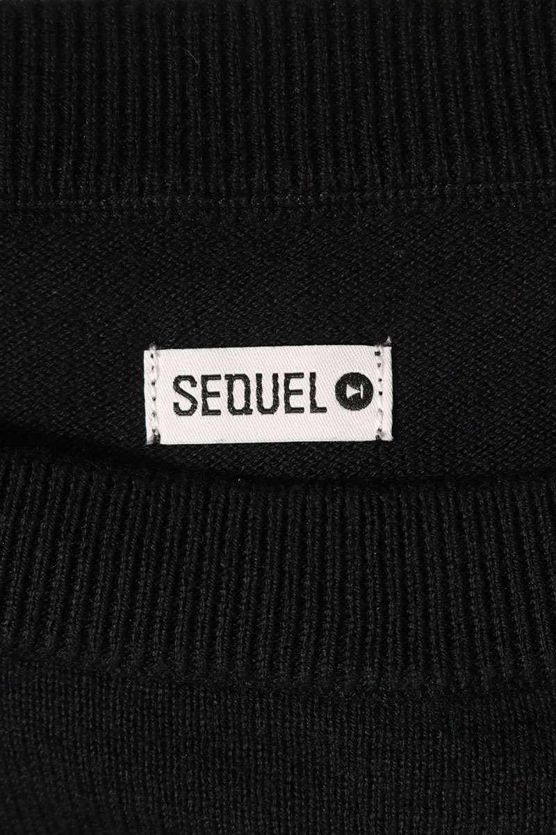 SEQUEL Black Cotton Logo Print Knit Size L
