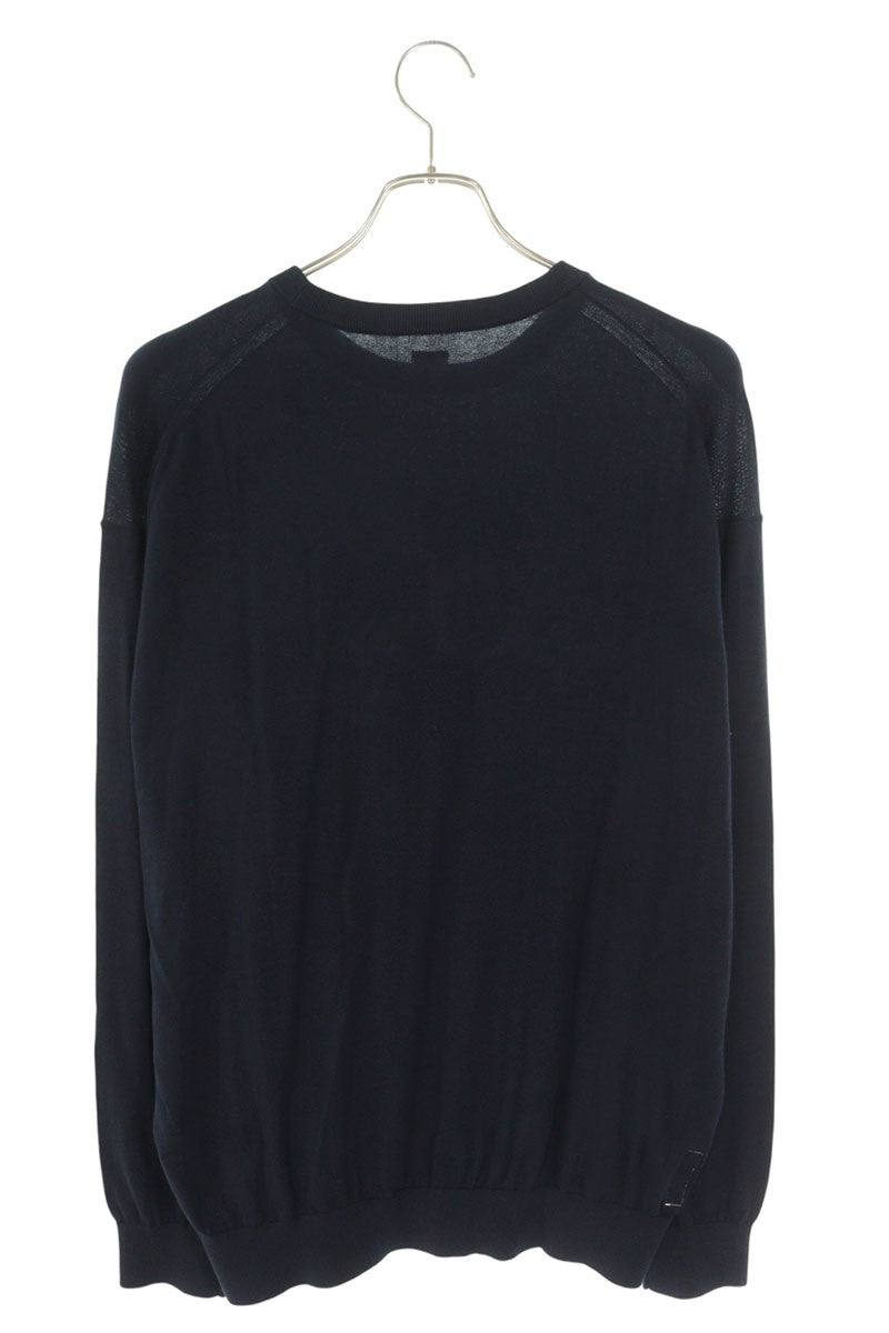 SEQUEL Navy Cotton Logo Print Knit Size L