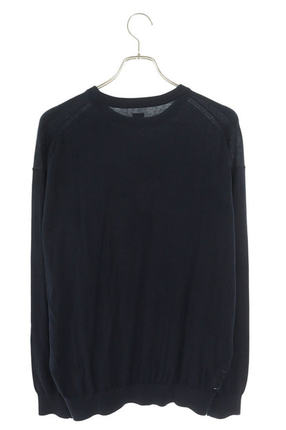 SEQUEL Navy Cotton Logo Print Knit Size L