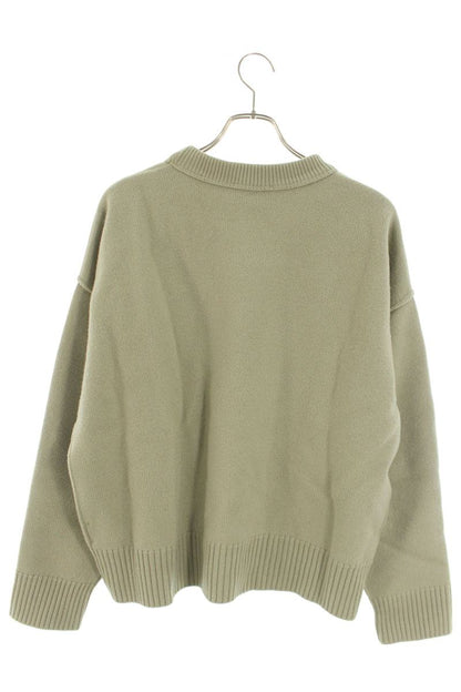 AMI Logo Crewneck Knit Sweater Gray Size M