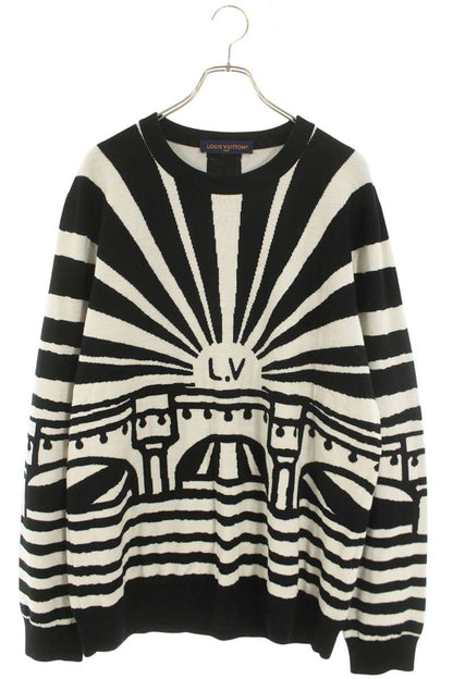 Louis Vuitton 24SS Wool Knit Sweater White x Black Size XXL