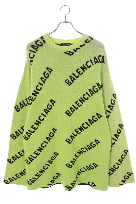 Balenciaga Logo Knit Sweater Green x Black Size S
