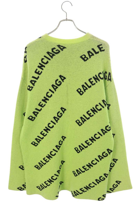 Balenciaga Logo Knit Sweater Green x Black Size S