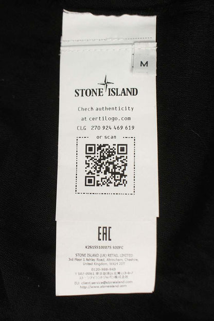 STONEISLAND Black Wool Sleeve Logo Patch Turtleneck Size M