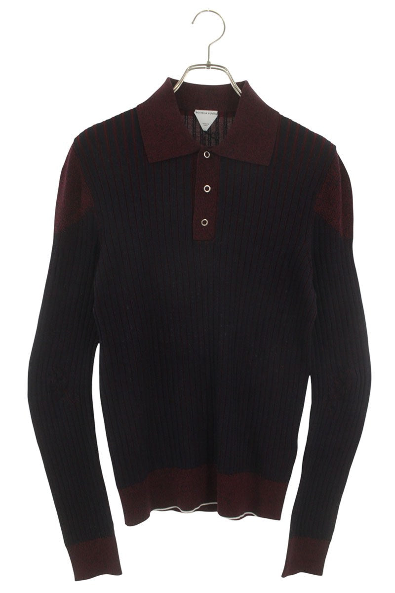 Bottega Veneta Polo Knit Sweater Red x Blue Size S
