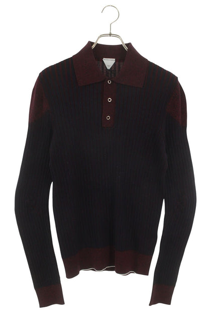 Bottega Veneta Polo Knit Sweater Red x Blue Size S