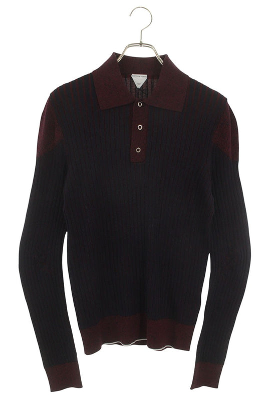Bottega Veneta Polo Knit Sweater Red x Blue Size S