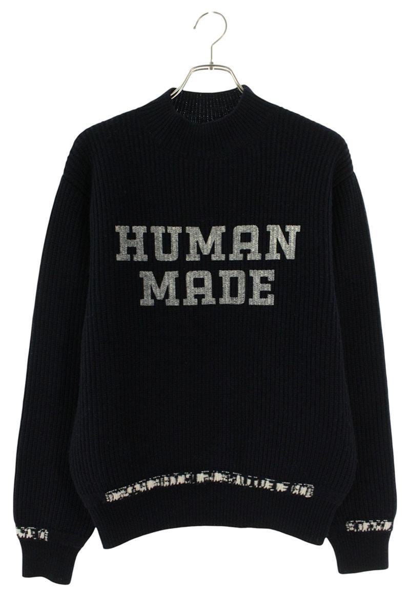 Human Made Logo Knit Sweater Blue Size M