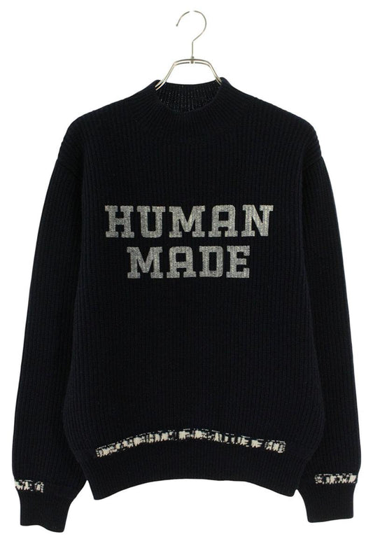 Human Made Logo Knit Sweater Blue Size M