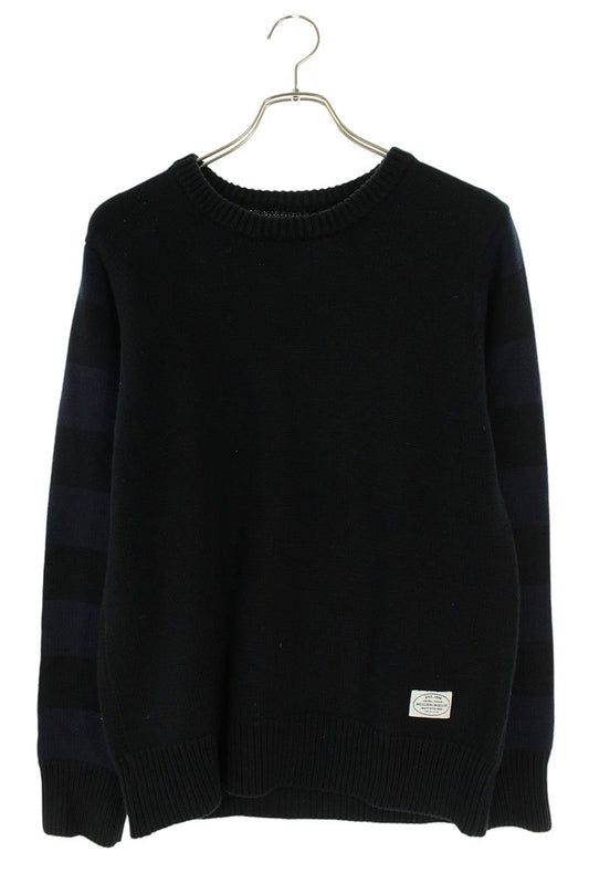 NEIGHBORHOOD Striped Panel Knit Black Navy Size M