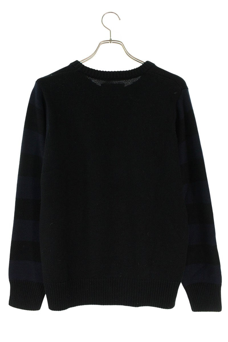 NEIGHBORHOOD Striped Panel Knit Black Navy Size M