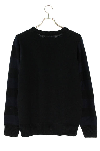 NEIGHBORHOOD Striped Panel Knit Black Navy Size M