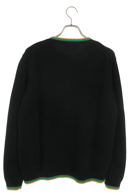 CASABLANCA Black Cotton Orange Embroidered Crewneck Size M