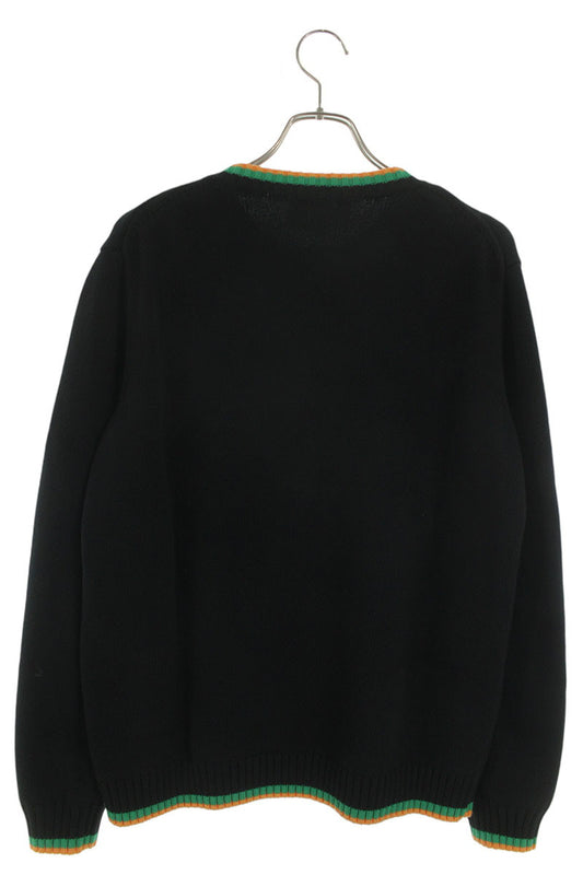 CASABLANCA Black Cotton Orange Embroidered Crewneck Size M