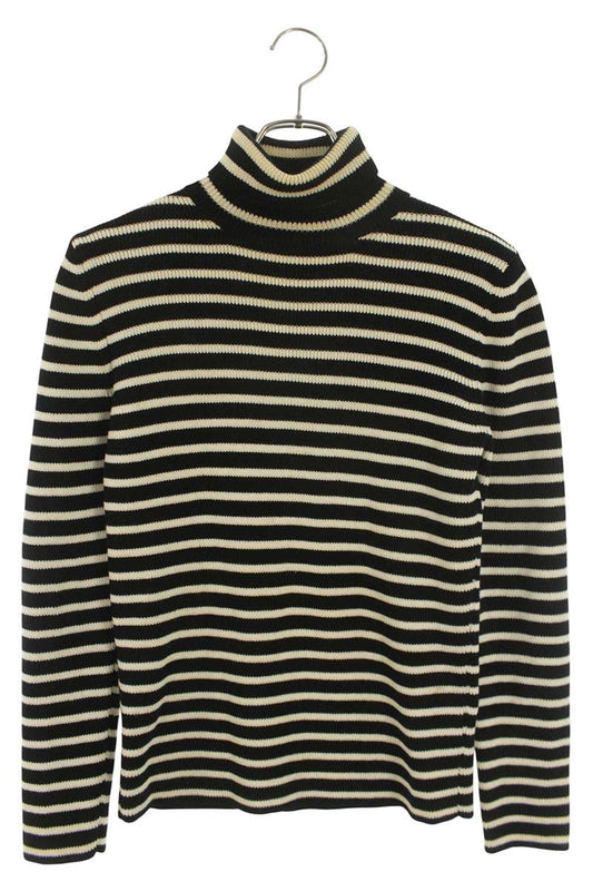 Saint Laurent Paris 15AW Boarder Knit Sweater Black x White Size XS