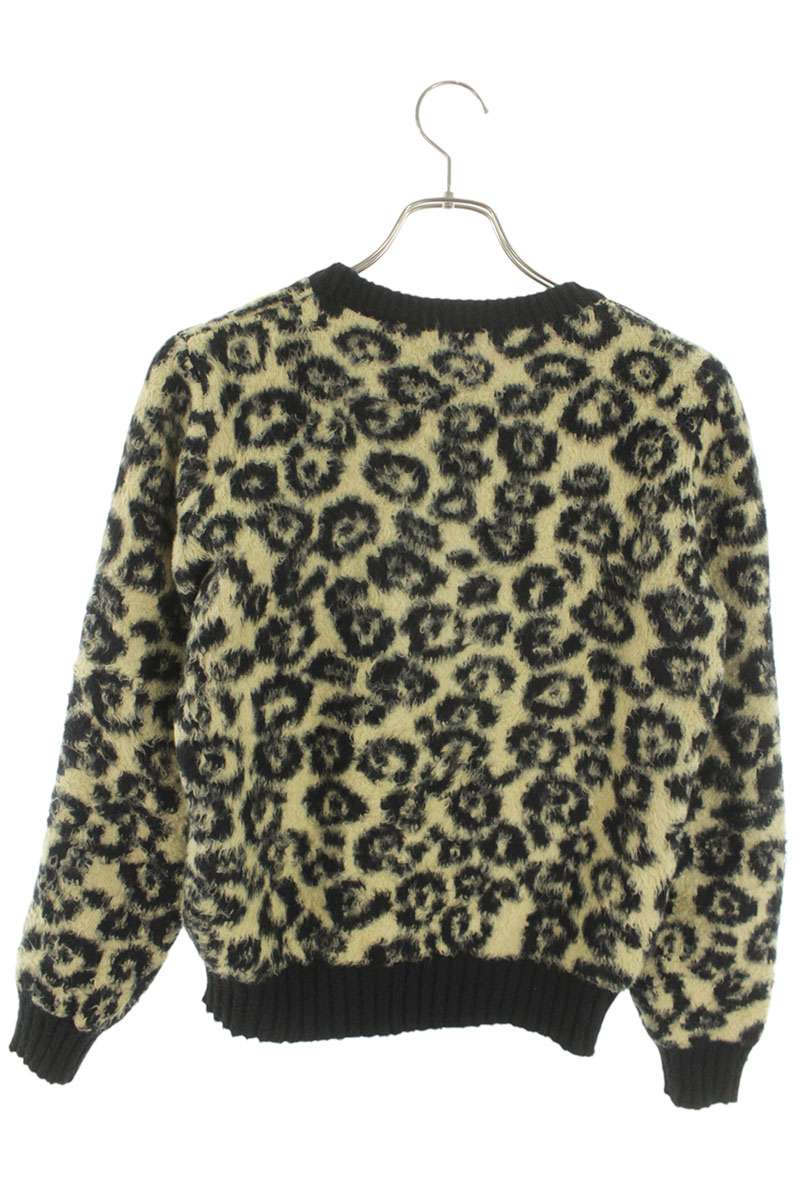 CELINE Multi Cotton Nylon Blend Leopard Shaggy Knit Size S