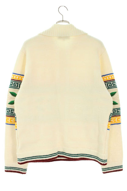 CASABLANCA Multi Wool Blend Half-Zip Polo Knit Size M