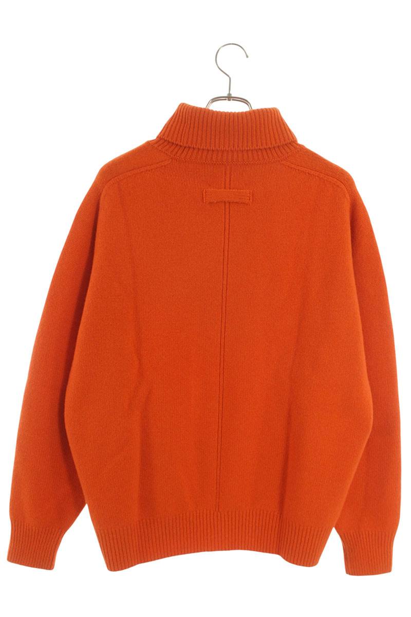 stein Extra Fine Wool Turtleneck Knit Orange Size M