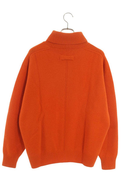 stein Extra Fine Wool Turtleneck Knit Orange Size M
