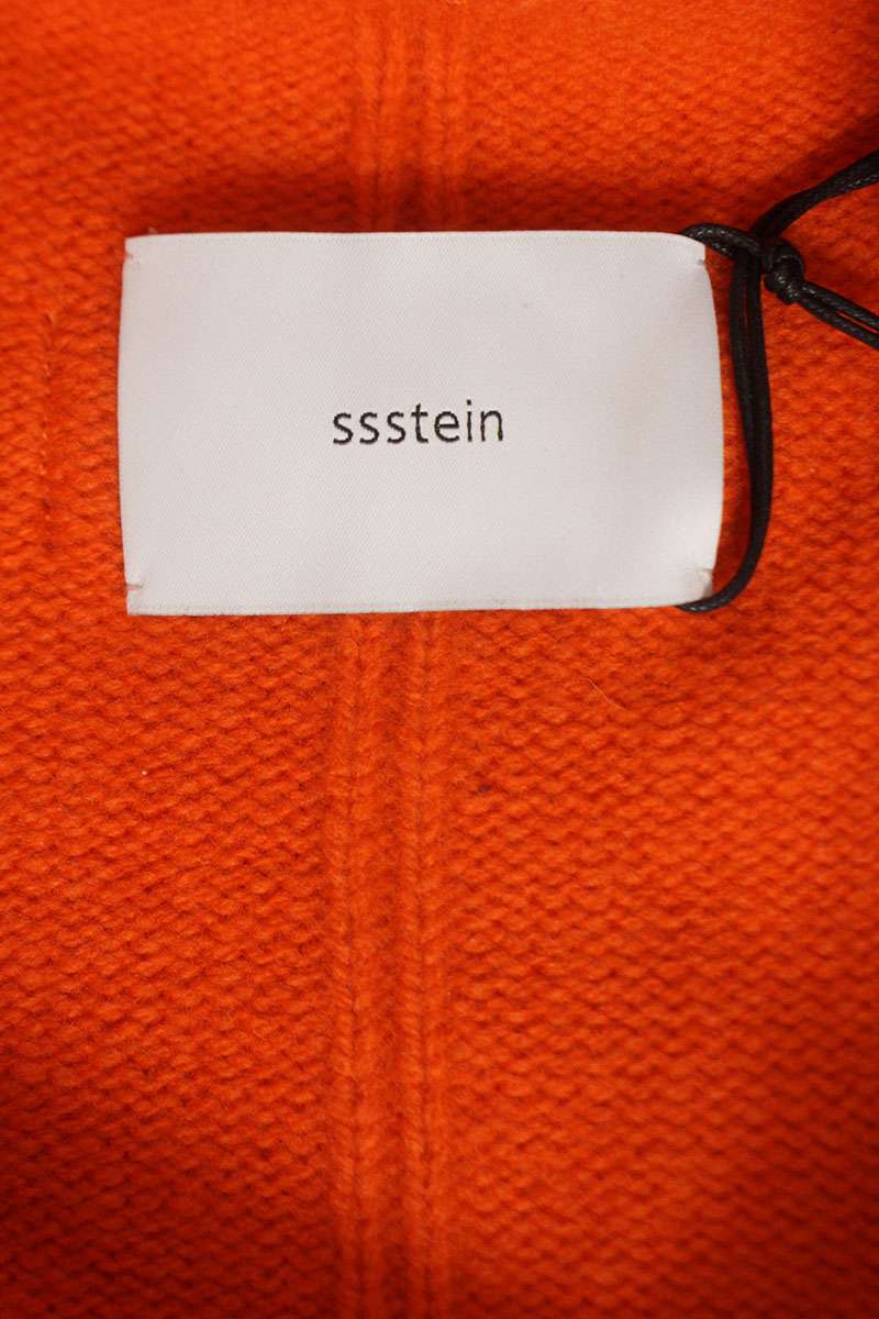 stein Extra Fine Wool Turtleneck Knit Orange Size M