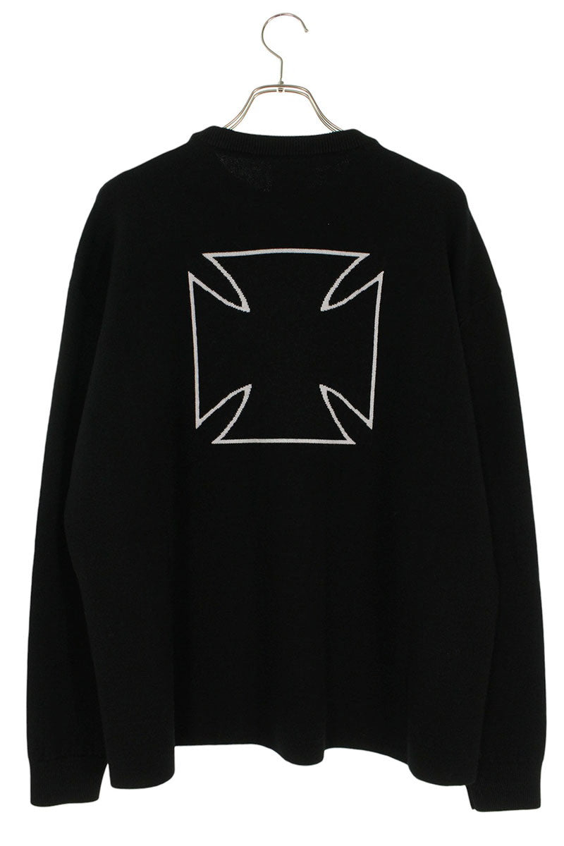 VETEMENTS 26SS Double Biker Cross Knit Black Size M