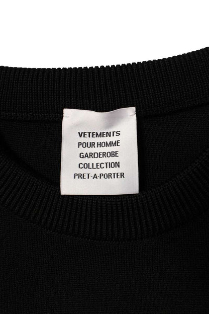 VETEMENTS 26SS Double Biker Cross Knit Black Size M