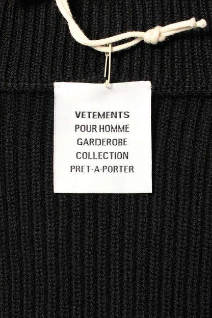 VETEMENTS 26SS Cross Zip-Up Knit Black Size XS