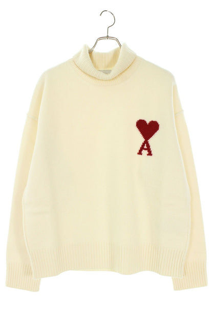 AMI 26SS Knit Sweater White x Red Size M