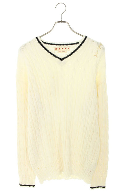 Marni Distressed Tilden Knit White Size L