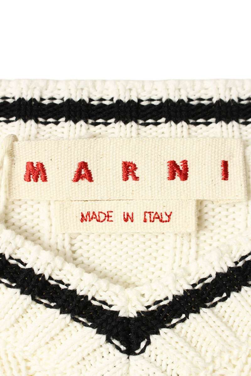 Marni Distressed Tilden Knit White Size L