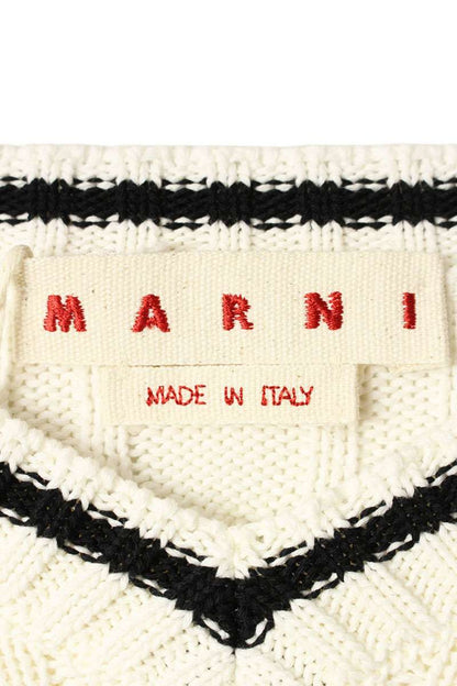 Marni Distressed Tilden Knit White Size L