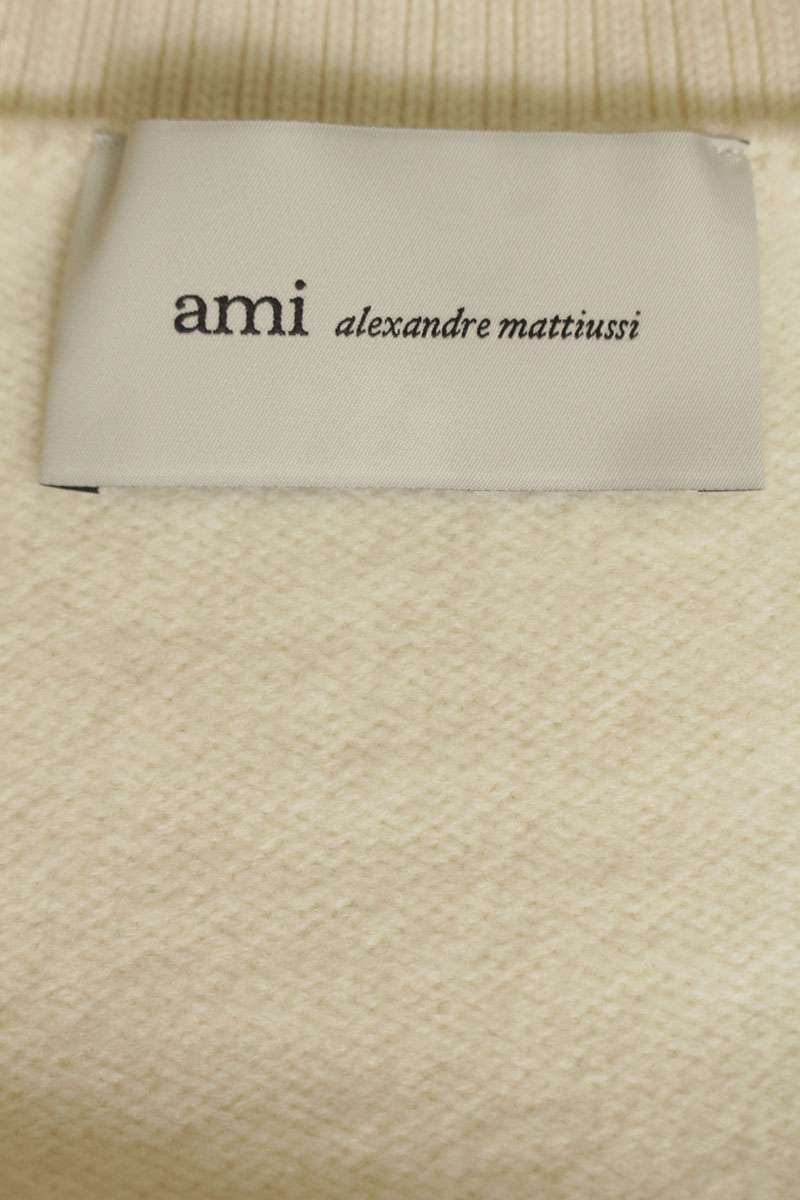 AMI 26SS Knit Sweater White x Red Size XL