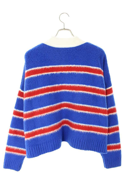 CELINE 25AW Brushed Stripe Cropped Polo Knit Multi Size L