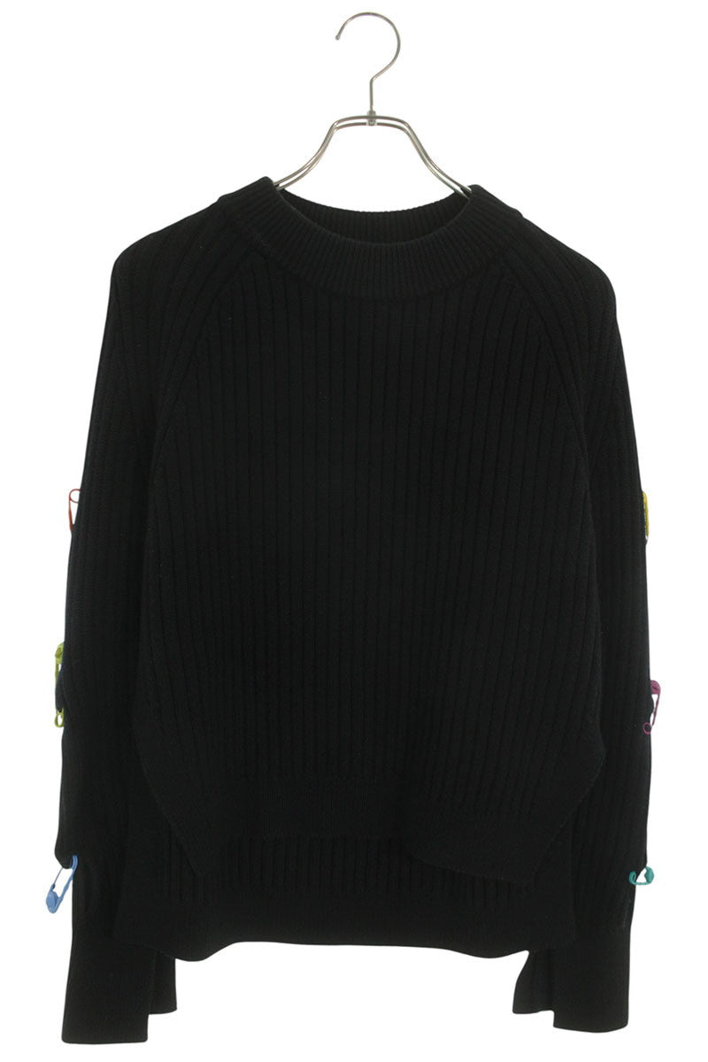 Versace Safety Pin Crewneck Wool Knit Multi Size XL