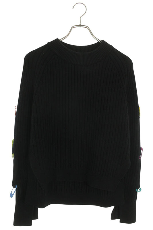 Versace Safety Pin Crewneck Wool Knit Multi Size XL